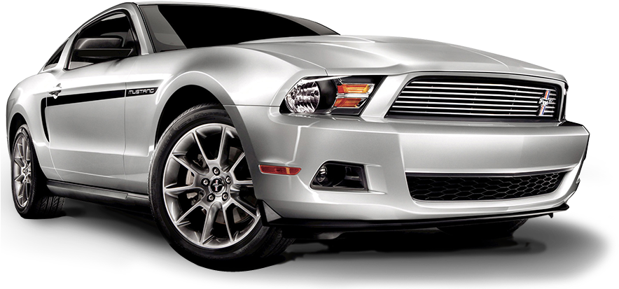 Silver Mustang Side View Car Wash Ready PNG