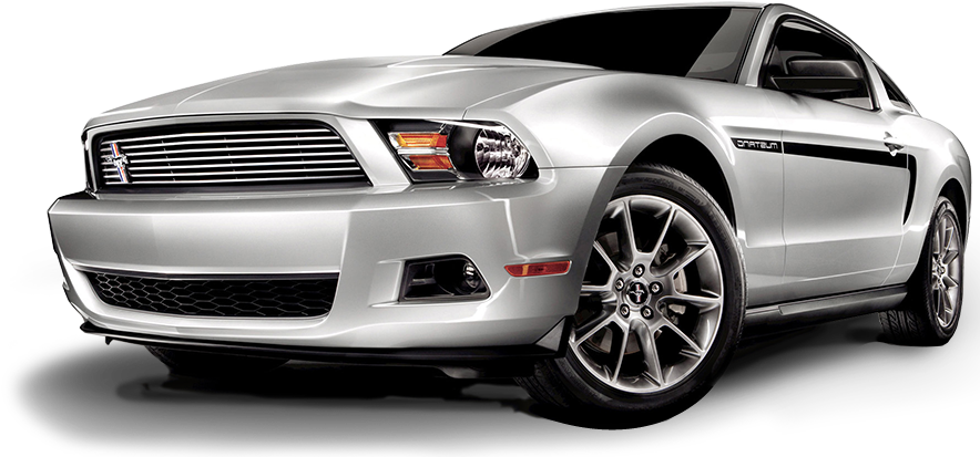 Silver Mustang Sports Car PNG