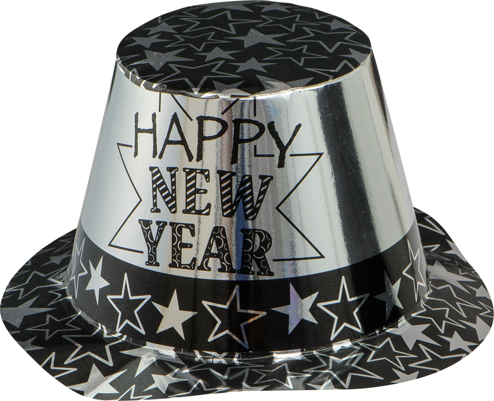 Silver New Year Party Hat PNG