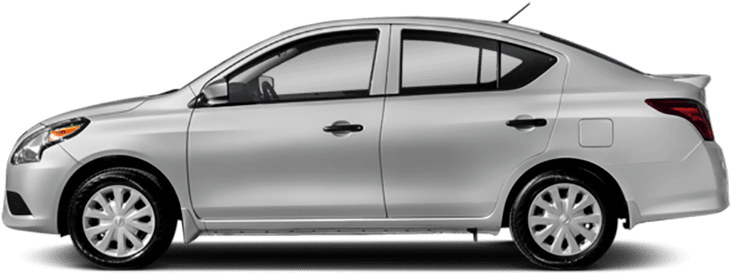 Silver Nissan Sedan Side View PNG