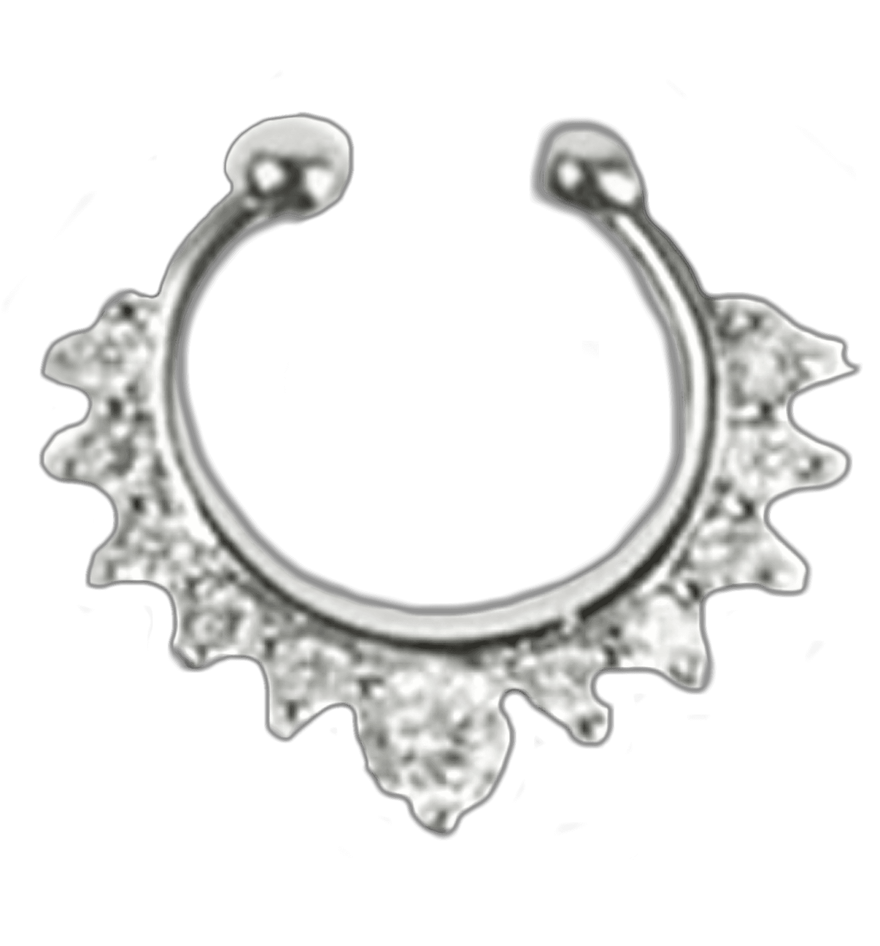 Silver Nose Ring Piercing Jewelry PNG