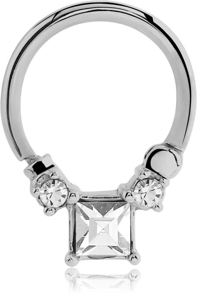 Silver Nose Ringwith Diamonds.png PNG