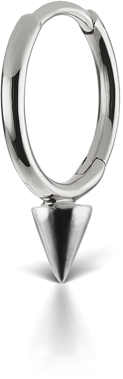 Silver Nose Ringwith Spike Charm PNG