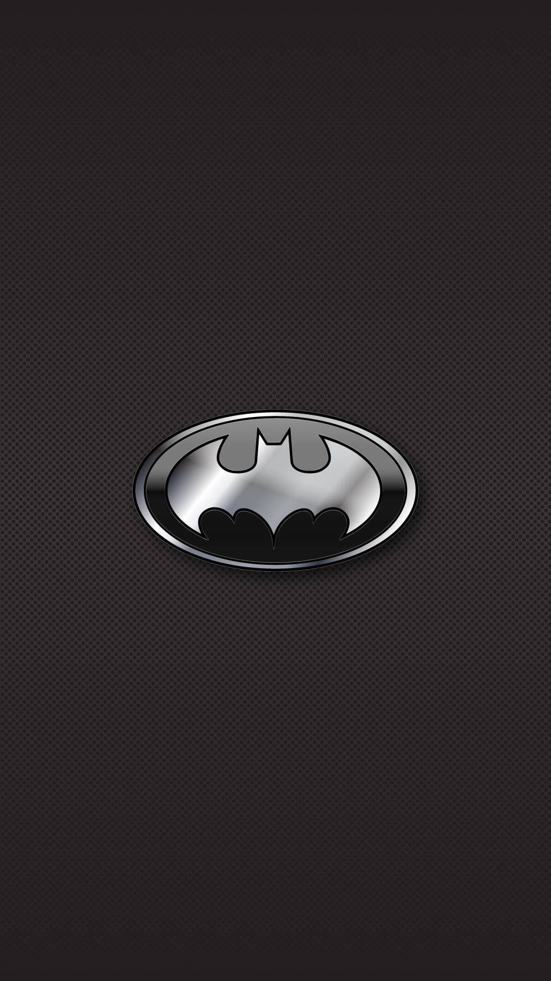 Silver Outlined Batman Logo Iphone Wallpaper
