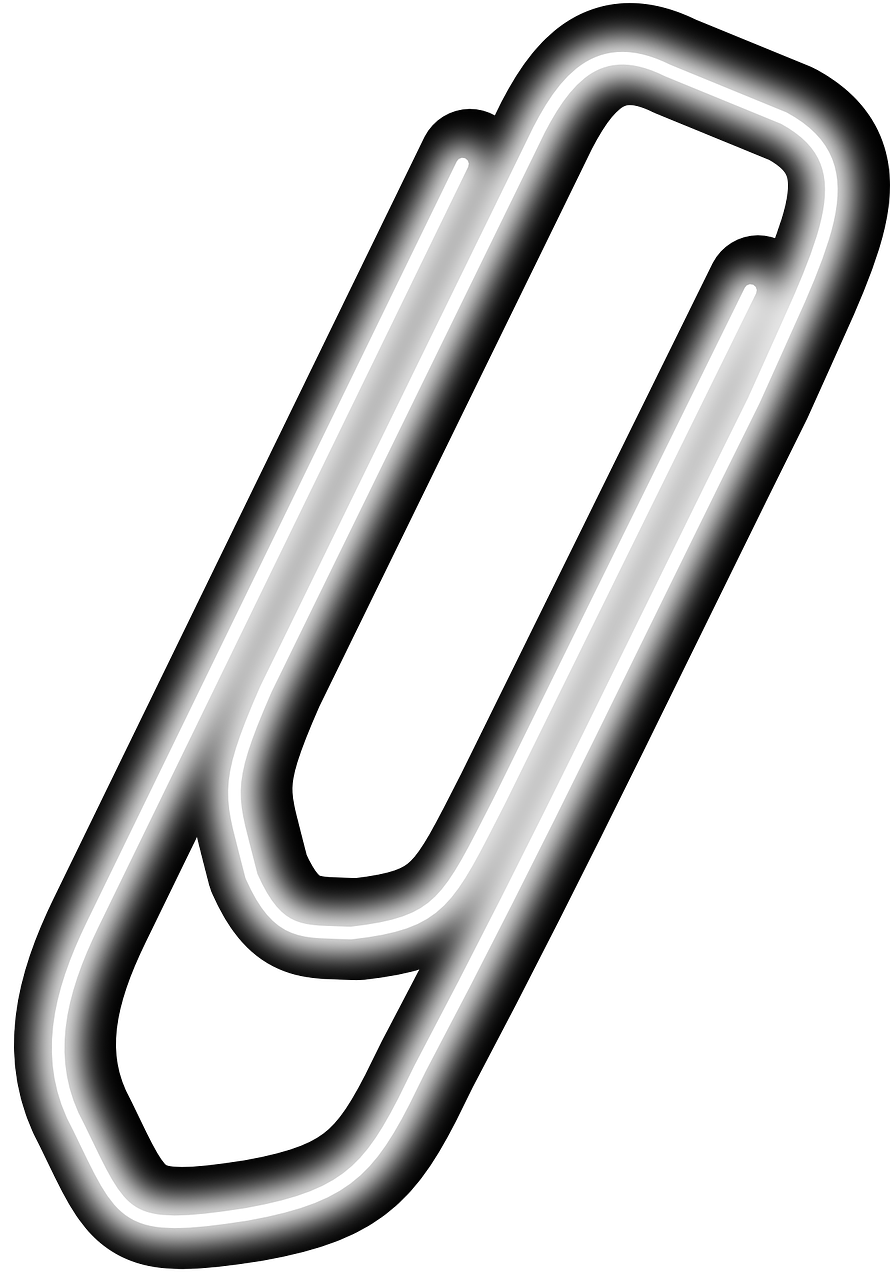 Silver Paper Clip Graphic PNG