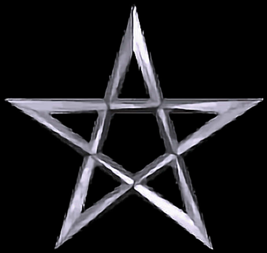 Silver Pentagram Graphic PNG