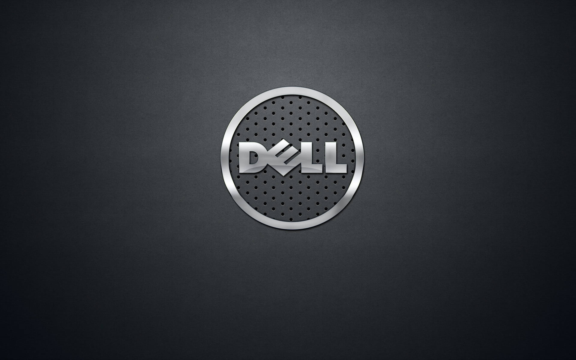 Logotipode Dell Plateado Perforado Para Computadora Portátil. Fondo de pantalla