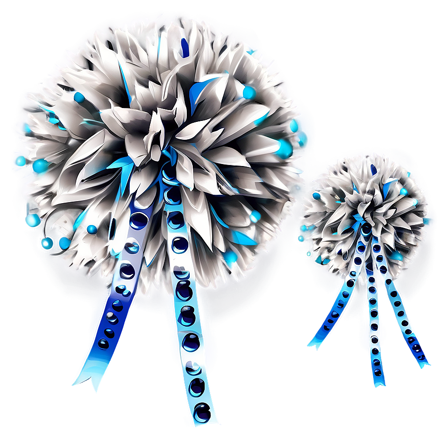 Silver Pom Poms Png 06132024 PNG