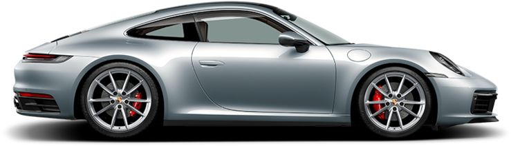 Silver Porsche911 Side View PNG