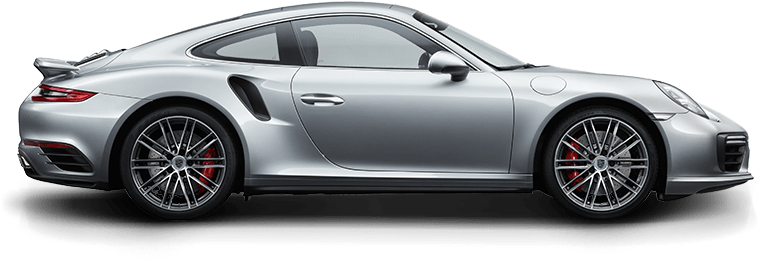 Silver Porsche911 Turbo Side View PNG