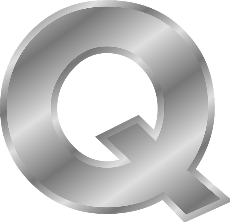 Silver Q Letter3 D Rendering PNG
