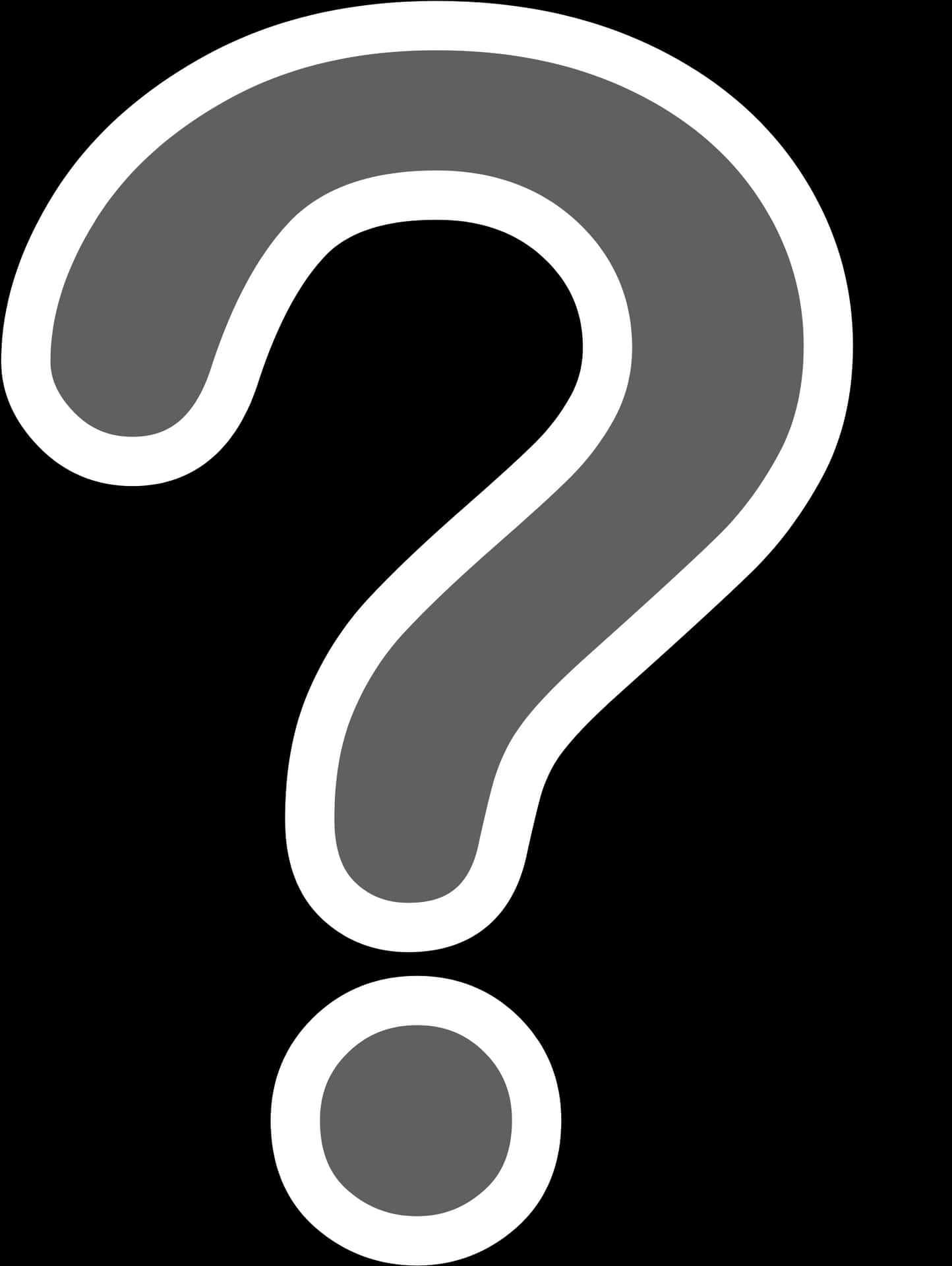 Silver Question Mark Graphic PNG