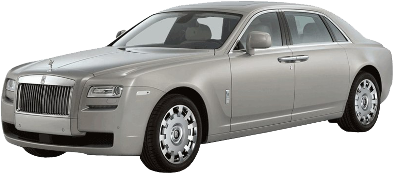 Silver Rolls Royce Ghost Side View PNG