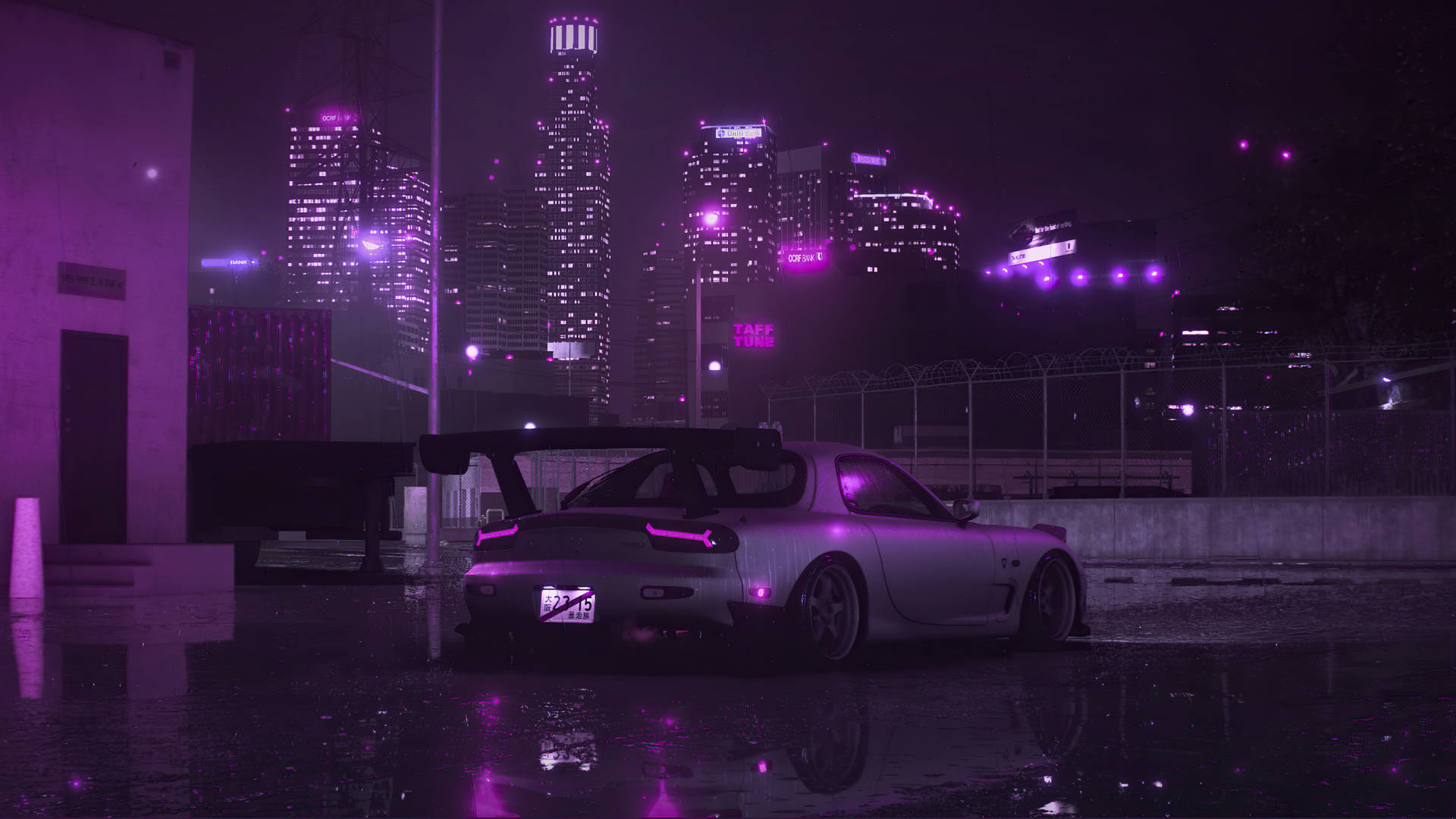 Silver Rx7 And Purple City