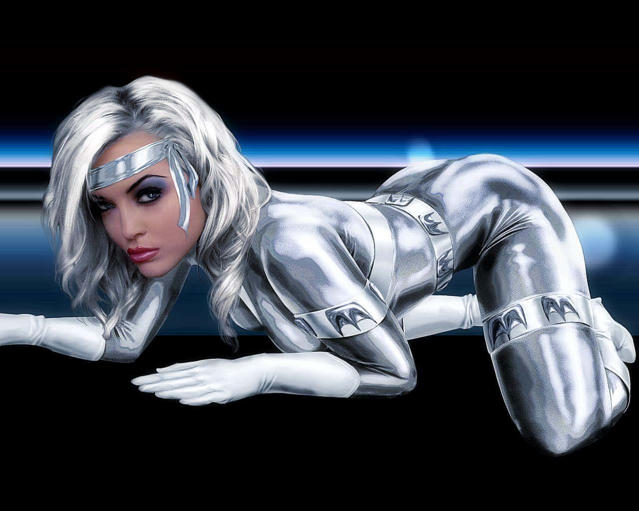 Silver Sable - Dynamic Comic Book Heroine Wallpaper