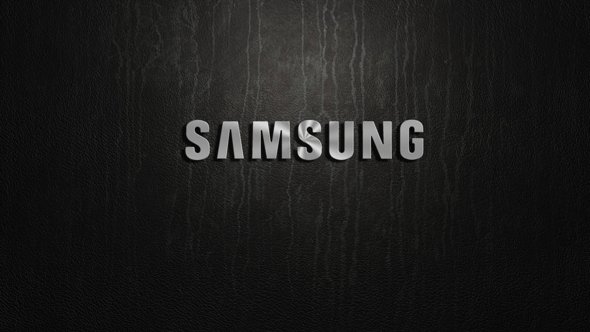 Logotipode Samsung En Color Plata Sobre Fondo Negro. Fondo de pantalla