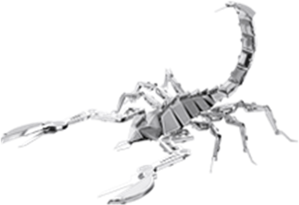 Silver Scorpion Sculpture PNG