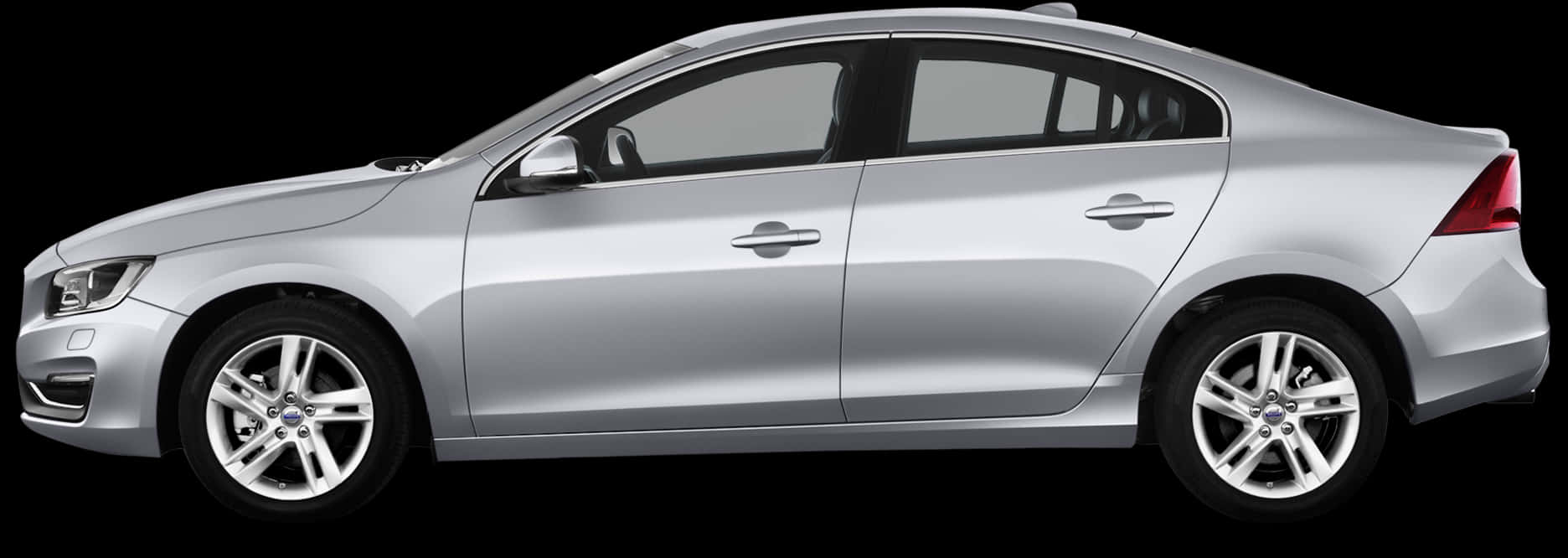 Silver Sedan Side View PNG