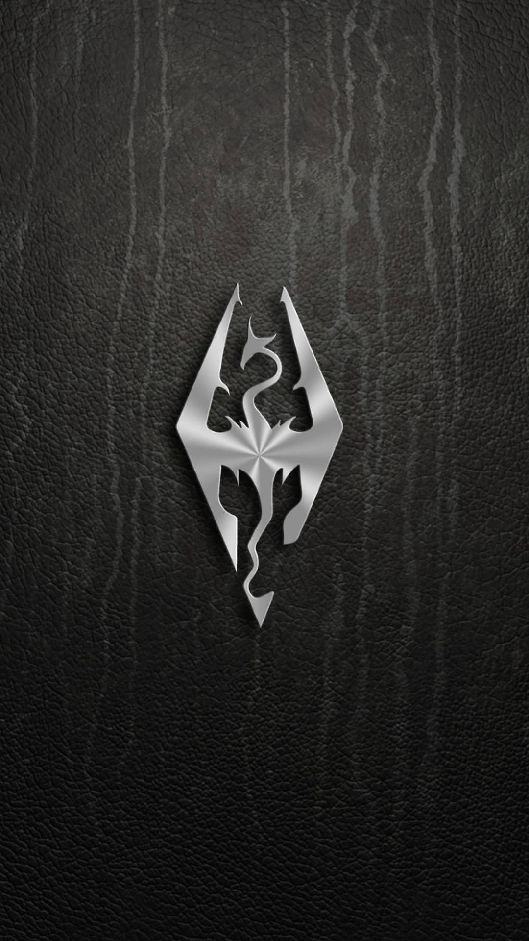 Silver Skyrim iPhone Emblem Wallpaper