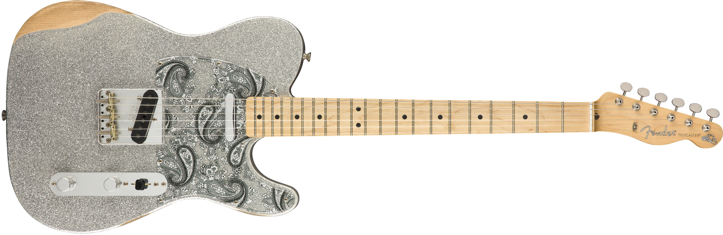 Silver Sparkle Telecaster Guitar PNG
