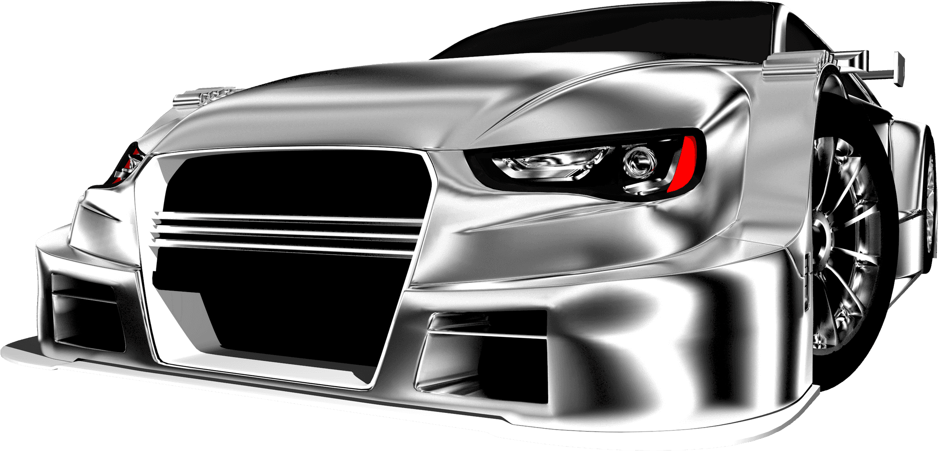 Silver Sports Car Concept Design PNG
