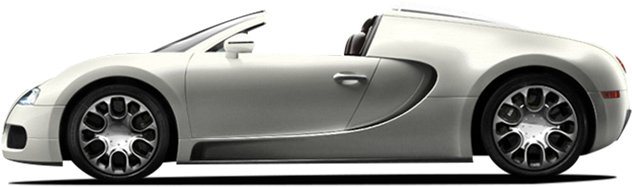 Silver Sports Car Convertible Side View PNG