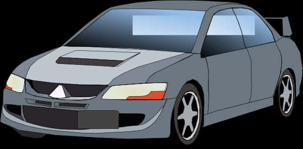 Silver Sports Car Illustration PNG