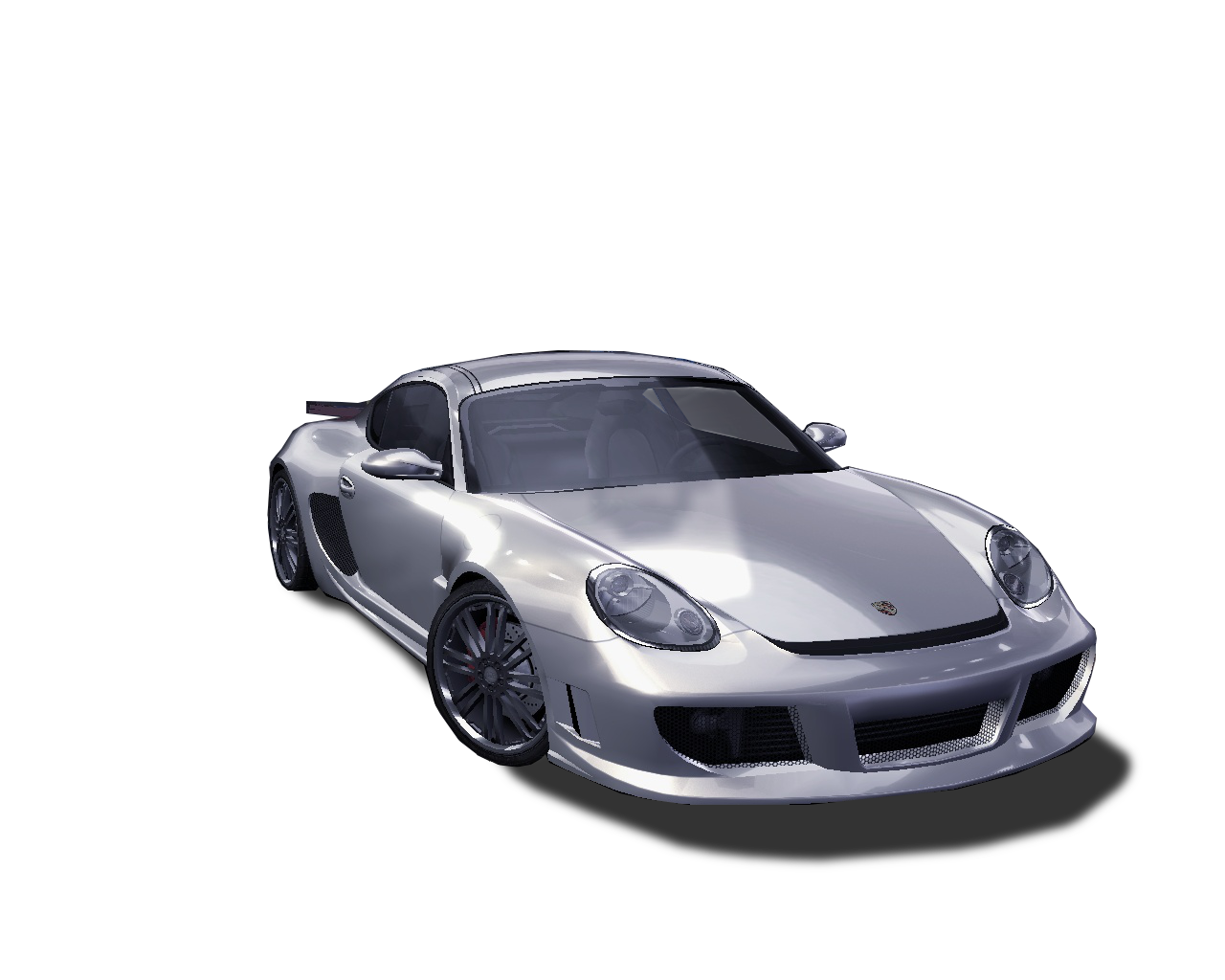 Silver Sports Car Isolated Background PNG