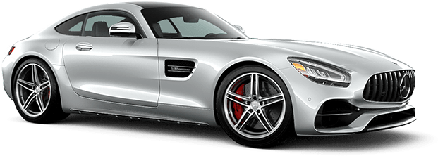 Silver Sports Car Profile View PNG