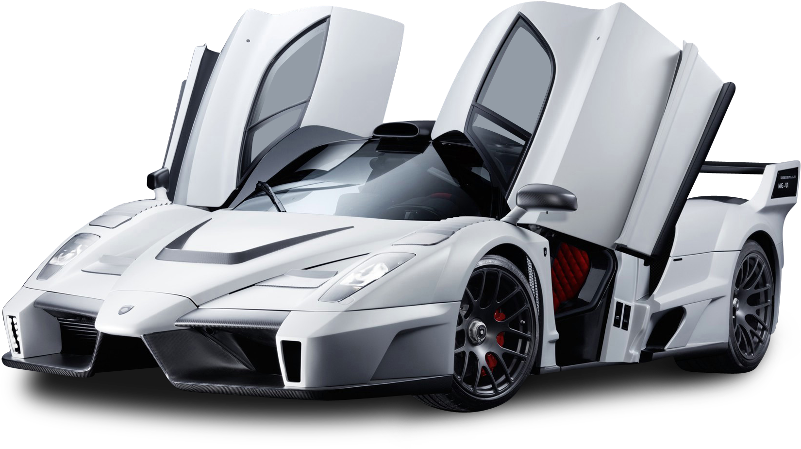Silver Sports Car With Gullwing Doors PNG