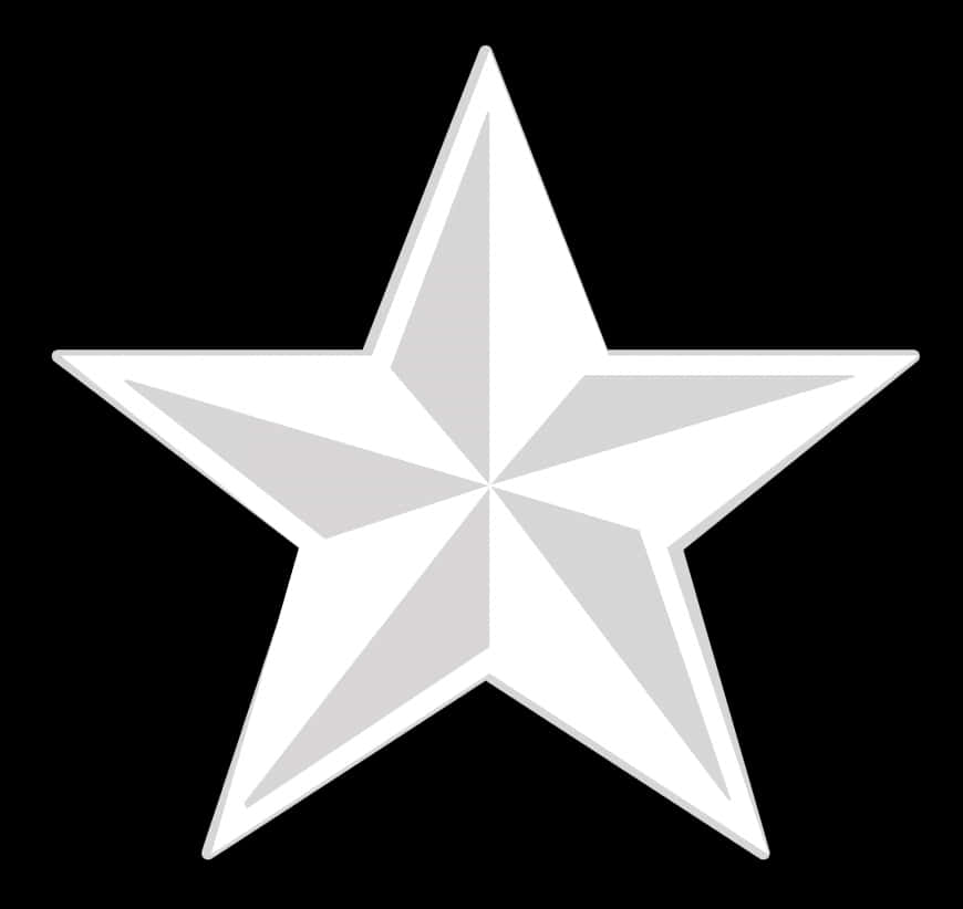Silver Star Graphicon Black Background PNG