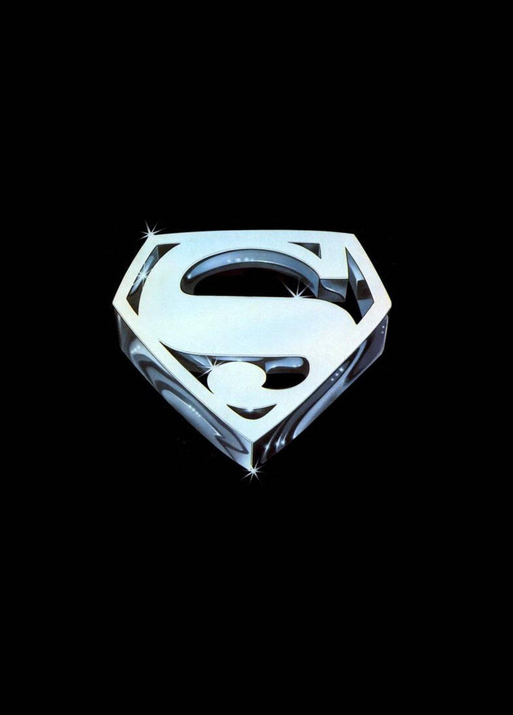 Sølv Superman Symbol iPhone Simpel Baggrund Wallpaper