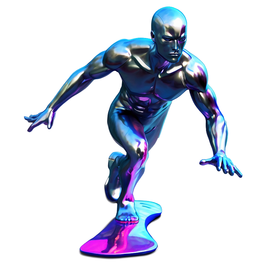 Silver Surfer Dynamic Pose Png Idy67 PNG