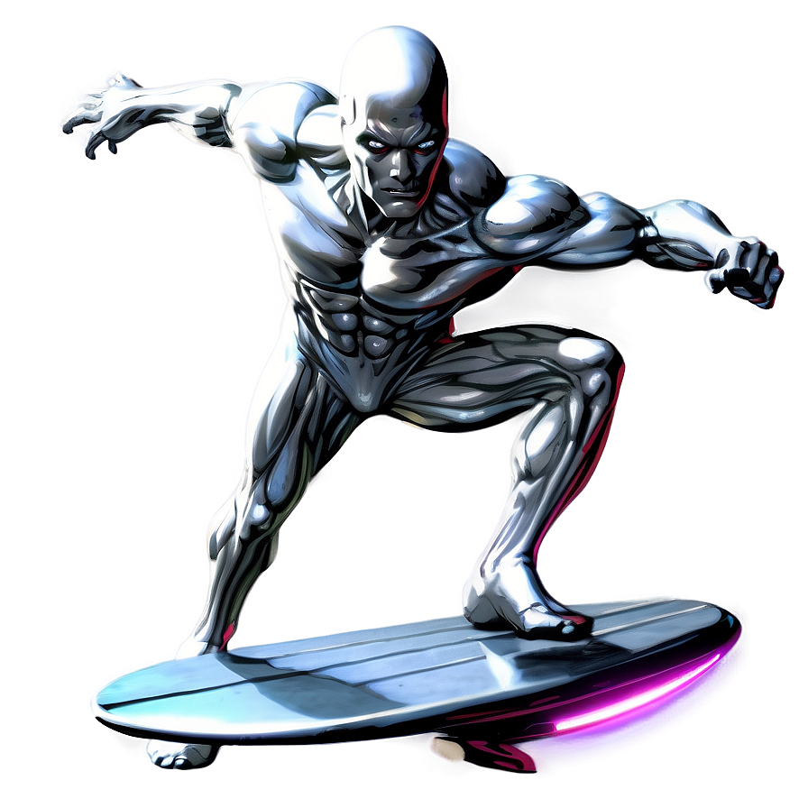 Silver Surfer In Space Battle Png Cap PNG