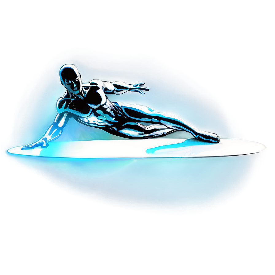 Silver Surfer On Surfboard Png Fsu PNG