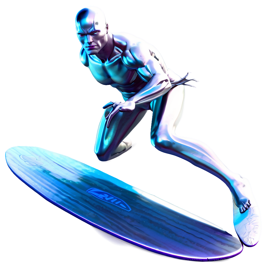 Silver Surfer On Surfboard Png Meh83 PNG