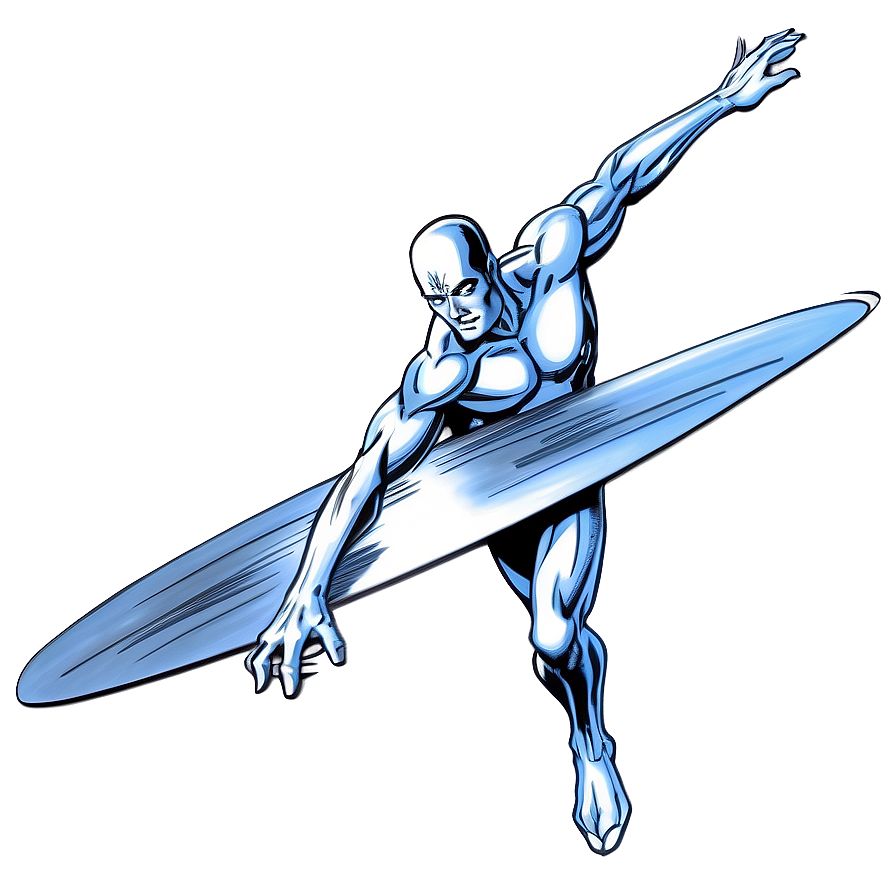 Silver Surfer Vintage Comic Png 06202024 PNG