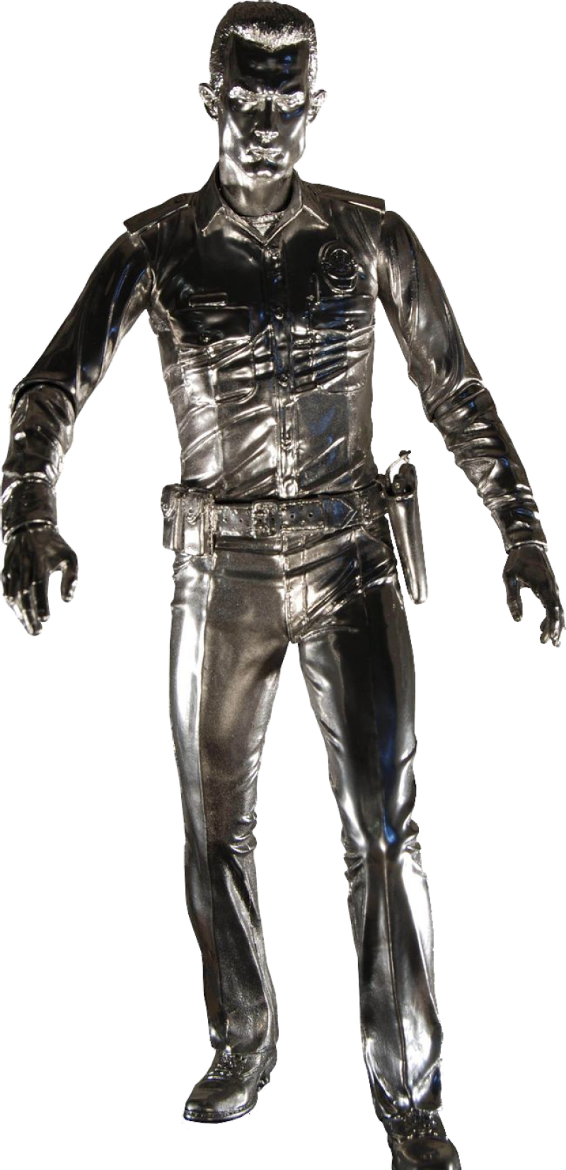 Silver Terminator Figure PNG
