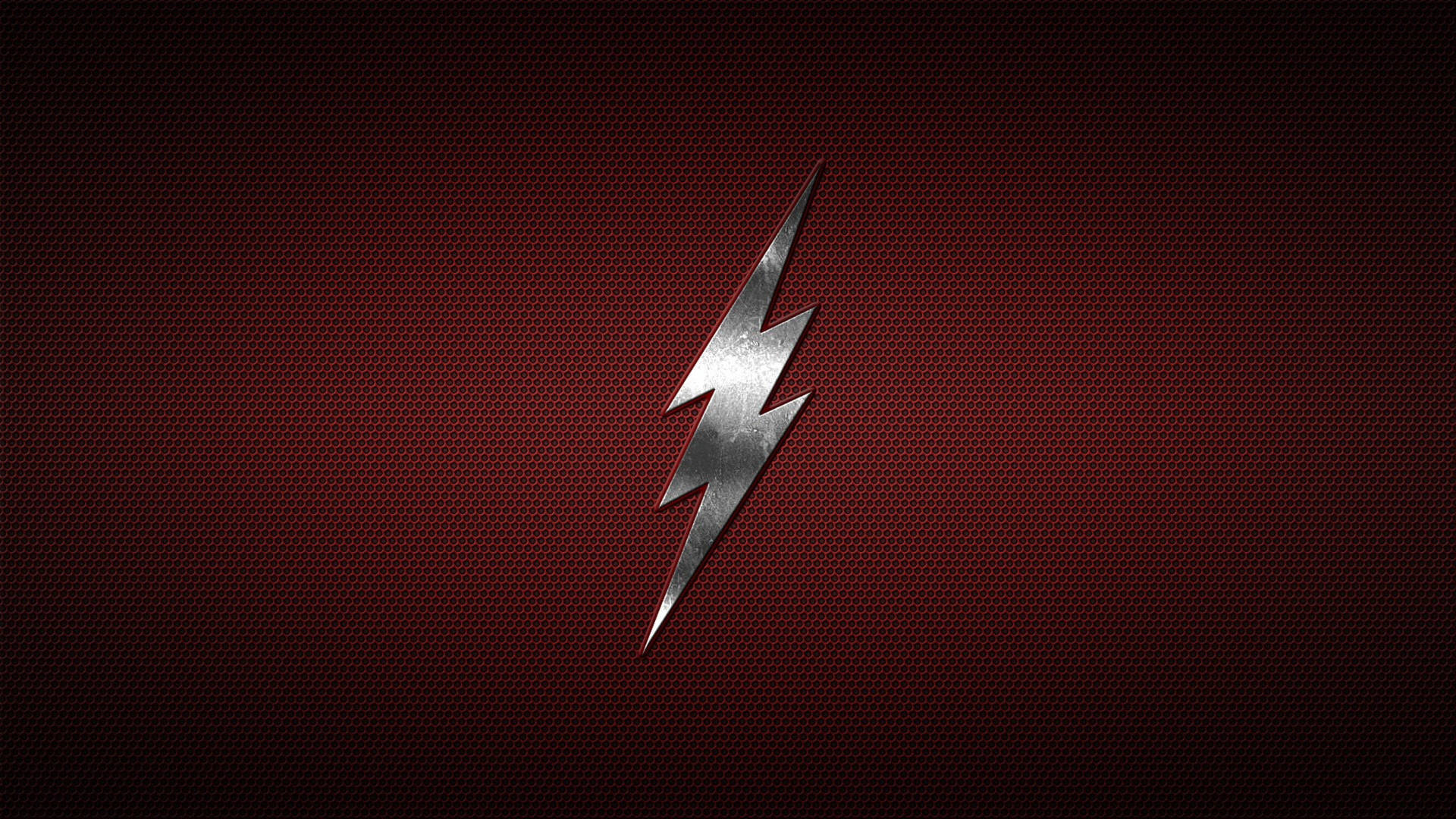 Sølv Flash-logoet På Rødt Wallpaper