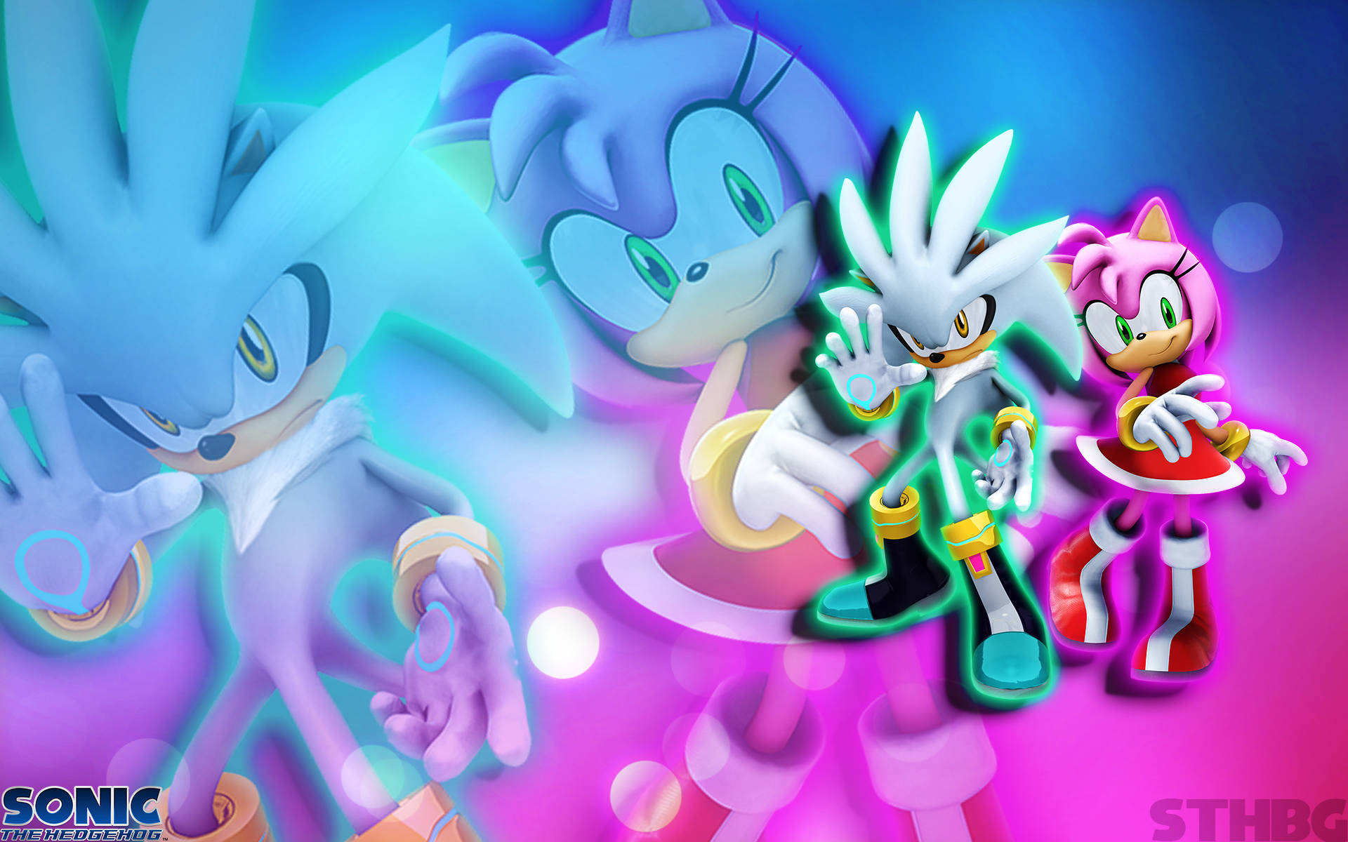 Silver The Hedgehog And Amy Rose Wallpaper