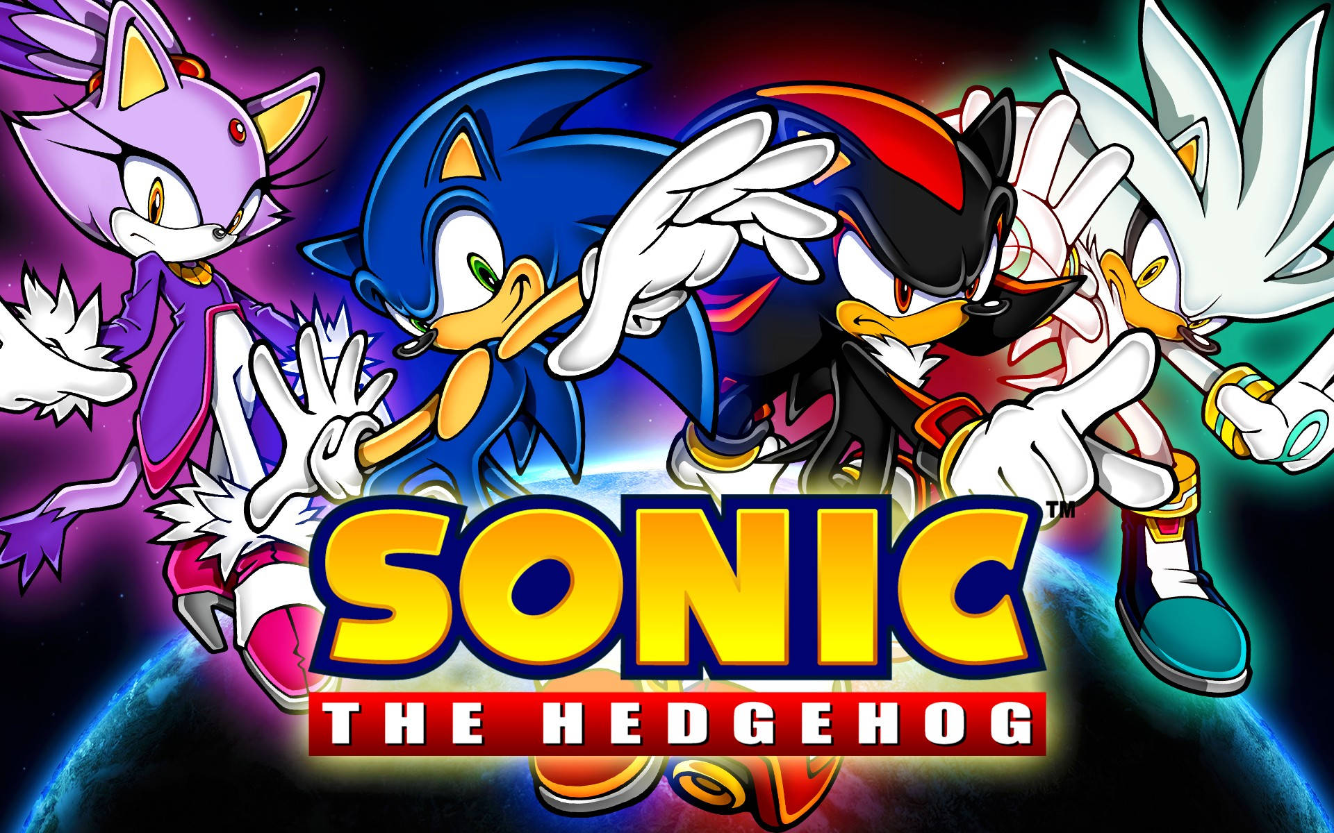 Silver the Hedgehog with Sonic Characters Wallpaper