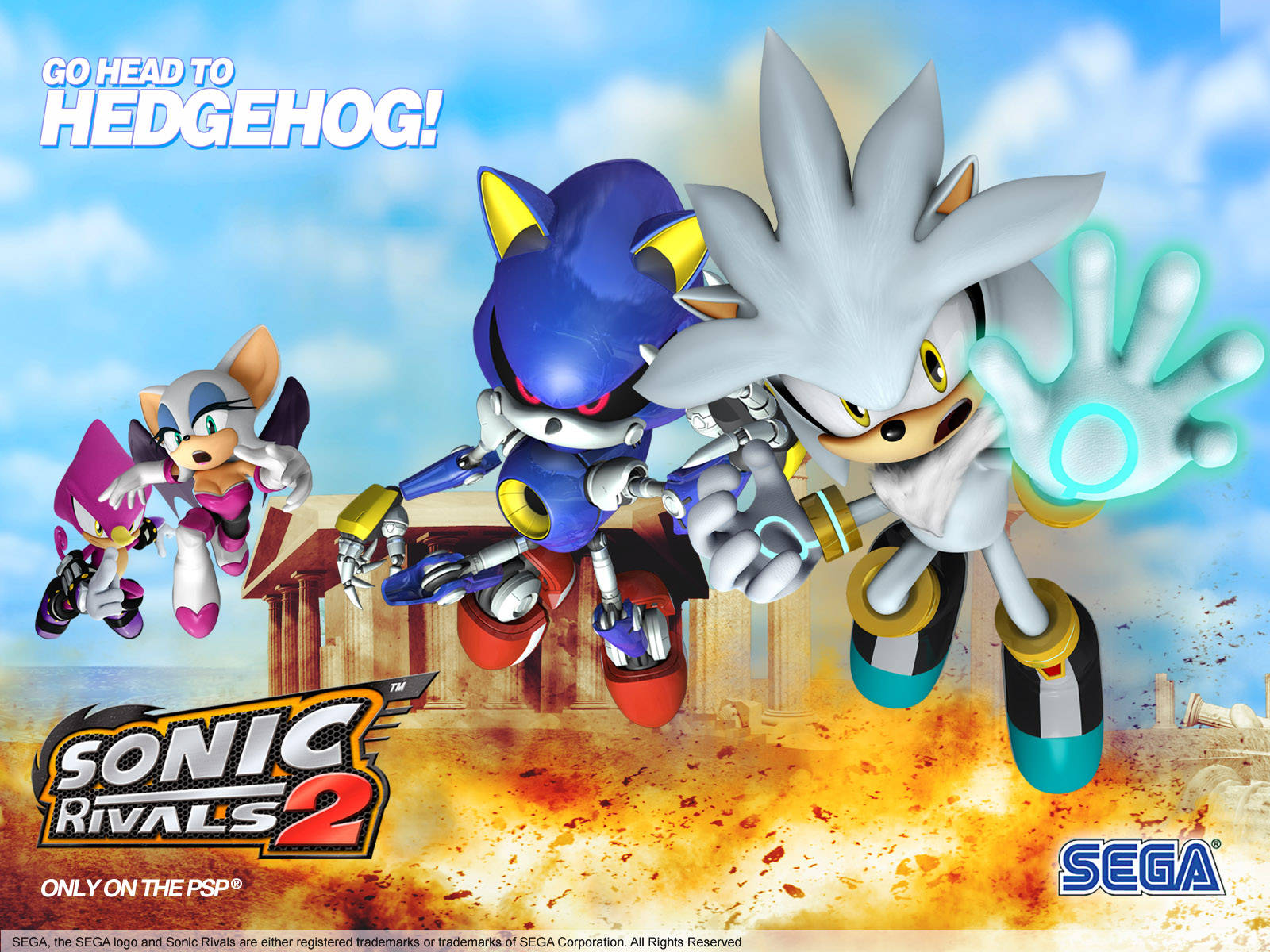 Figurasde Silver The Hedgehog Y Sonic. Fondo de pantalla