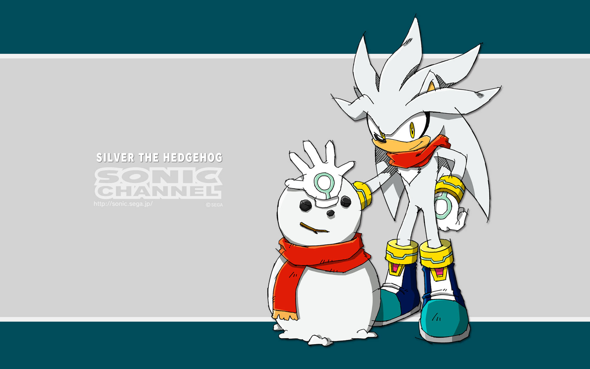 Silver The Hedgehog With A Snowman Wallpaper