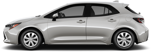 Silver Toyota Hatchback Side View PNG