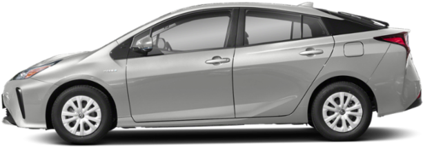 Silver Toyota Prius Side View PNG