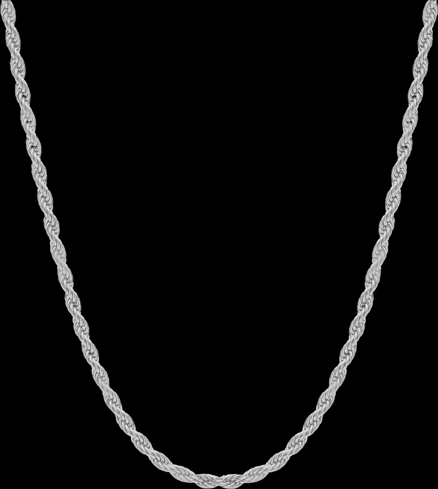 Silver Twisted Rope Chain PNG