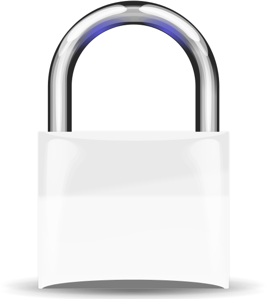 Silverand White Padlock PNG