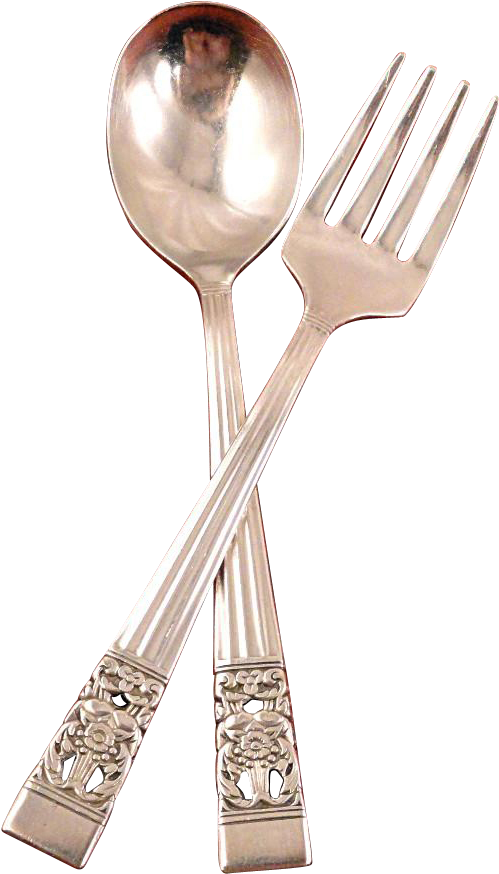 Silverware Crossed Forkand Spoon PNG