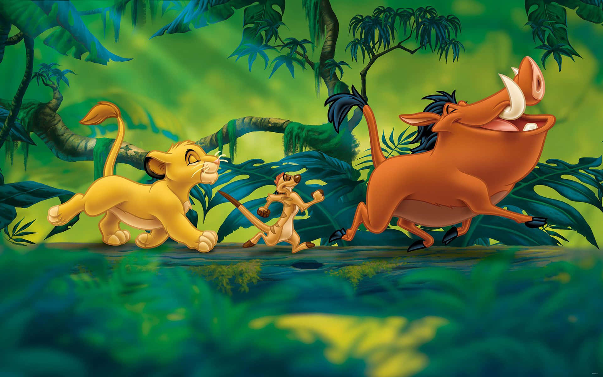 Simba Timon Pumbaa Jungle Adventure Wallpaper