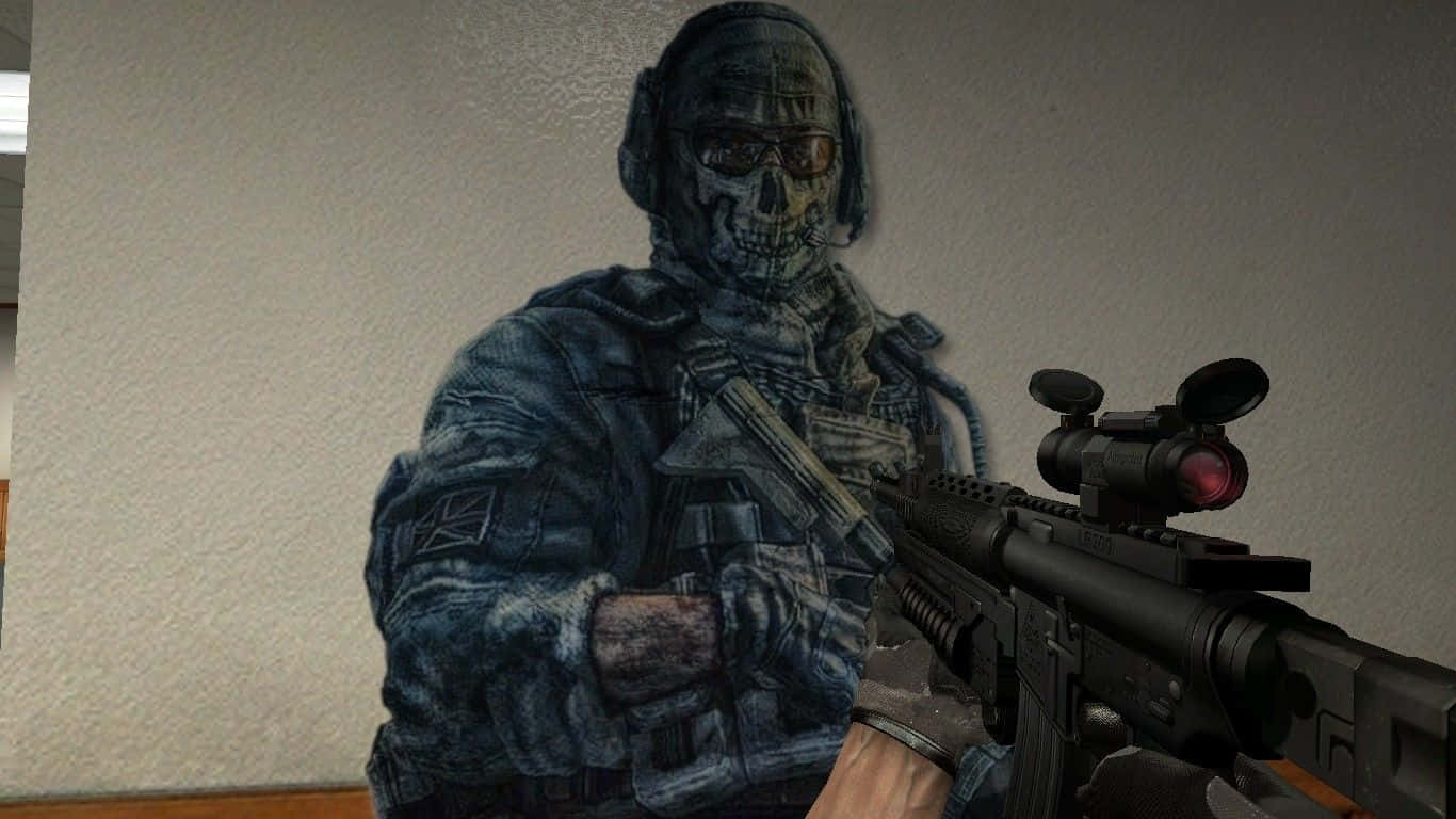 Simon "Ghost" Riley - Elite Call of Duty soldier in action Wallpaper